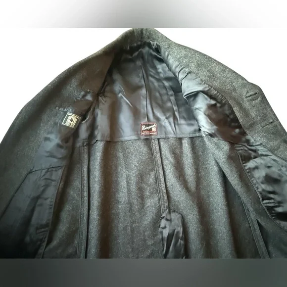 Vintage Hart Schaffner & Marx Overcoat Charcoal Gray USA Made - Picture 3 of 8
